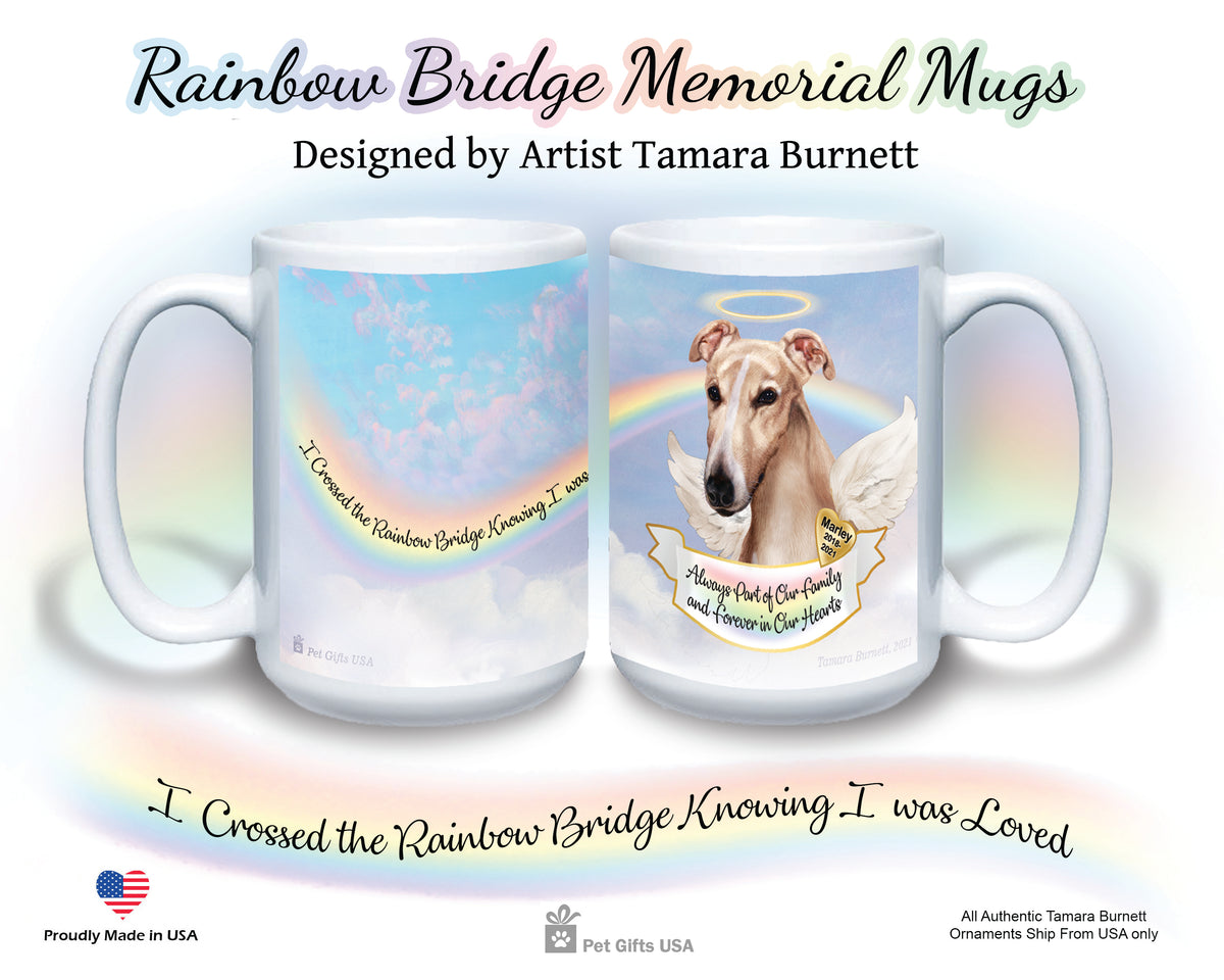 Greyhound Cream Memorial Mug 15 oz