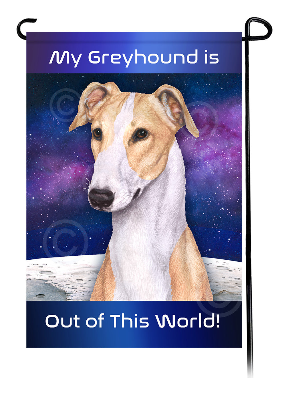 Greyhound Out Of This World - Garden Flag