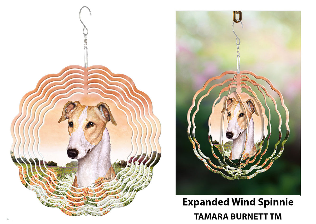 Greyhound Cream and White Wind Spinner