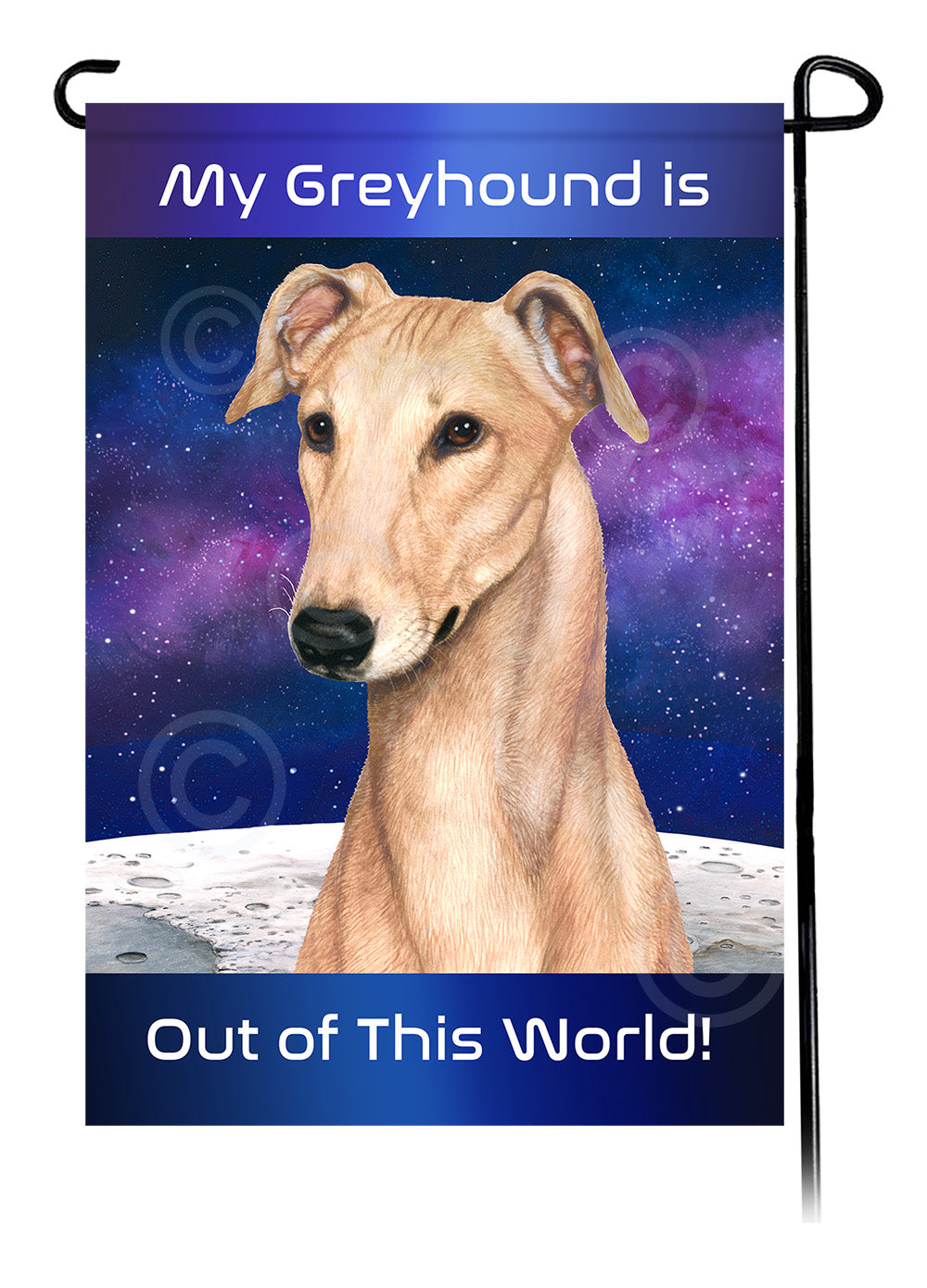 Greyhound Out Of This World - Garden Flag