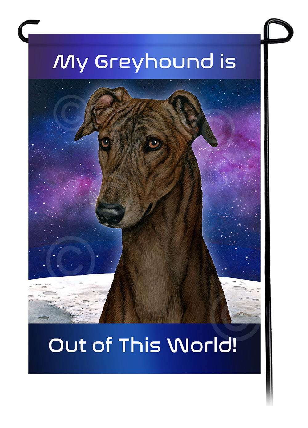 Greyhound Out Of This World - Garden Flag