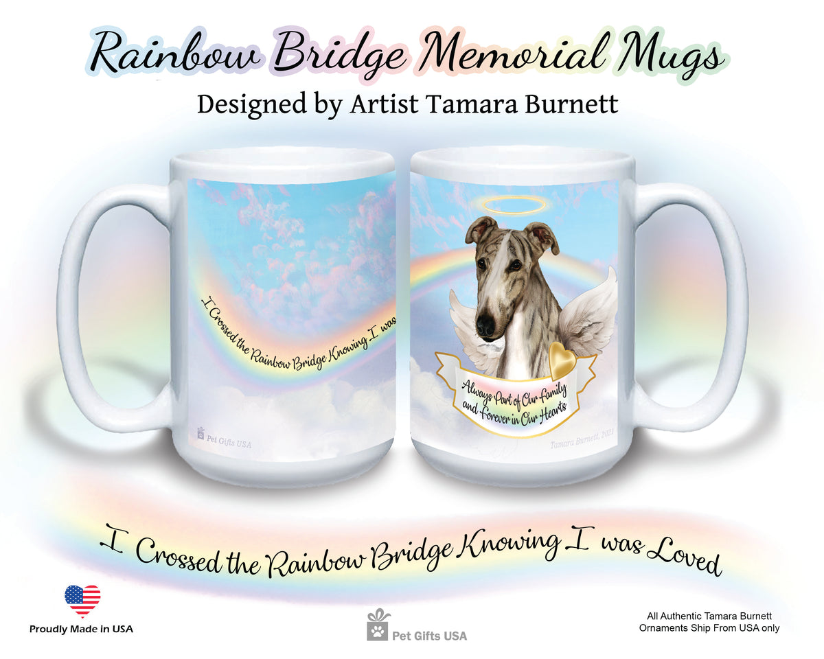 Greyhound Grey Brindle Memorial Mug 15 oz