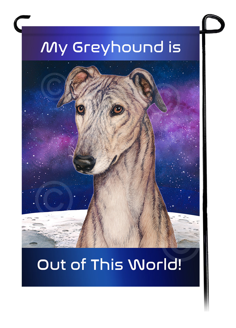 Greyhound Out Of This World - Garden Flag