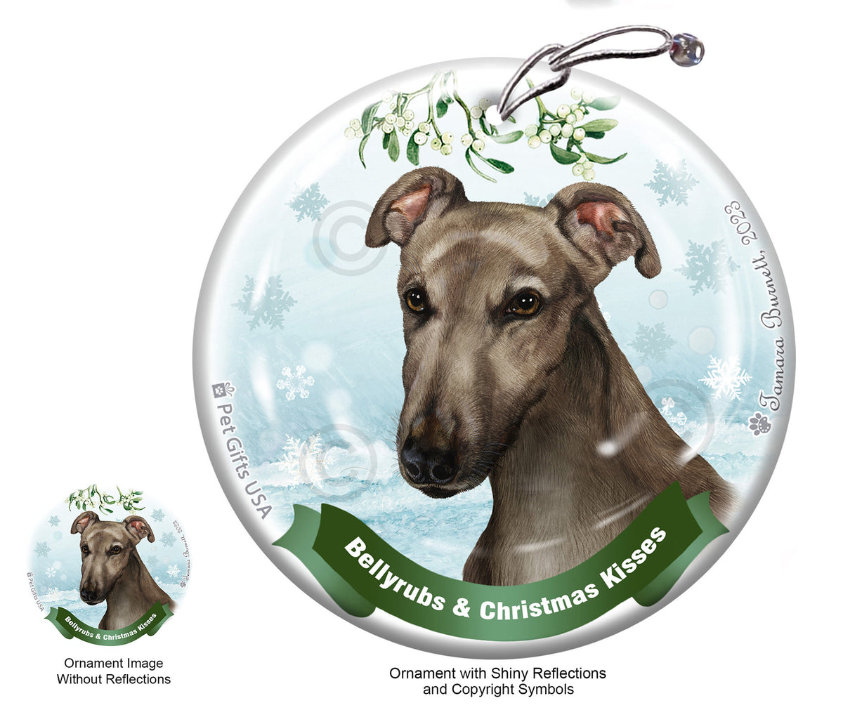 Greyhound Grey Ornament