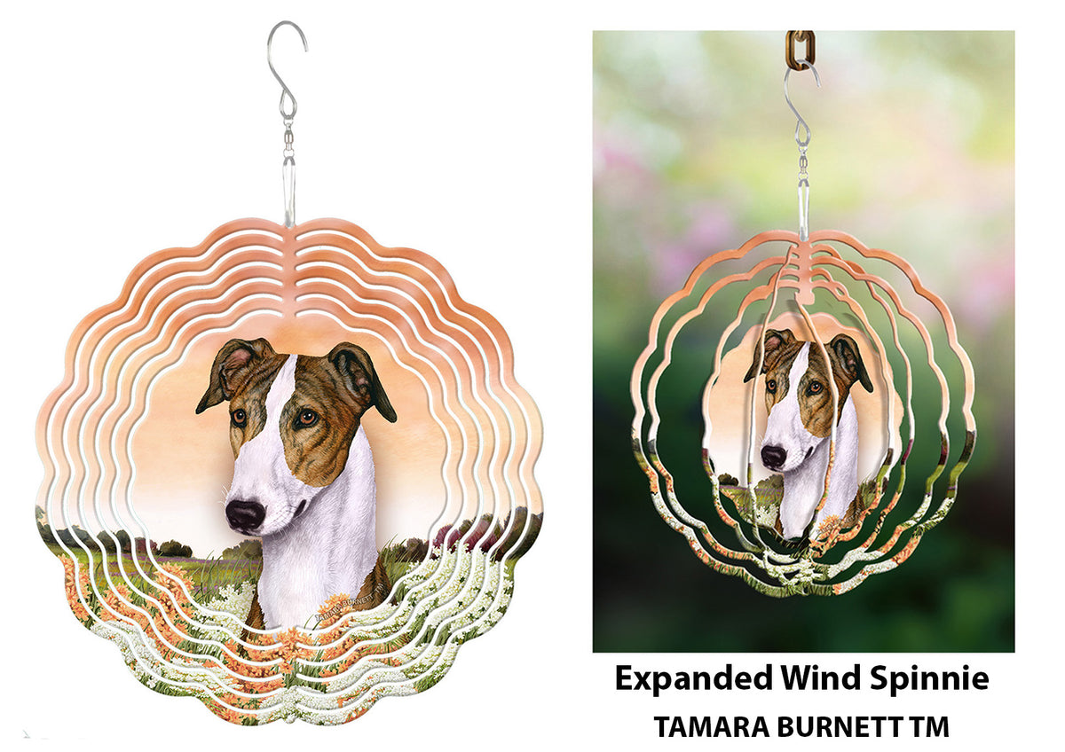 Greyhound Red Brindle and White Wind Spinner