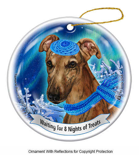 Greyhound Brindle Red Ornament