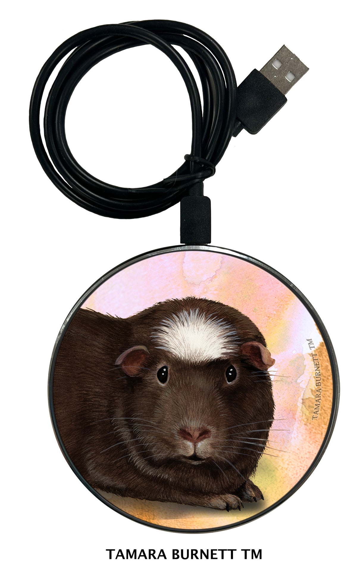 Crested Guinea Pig Chocolate Zoomies Wireless Charger