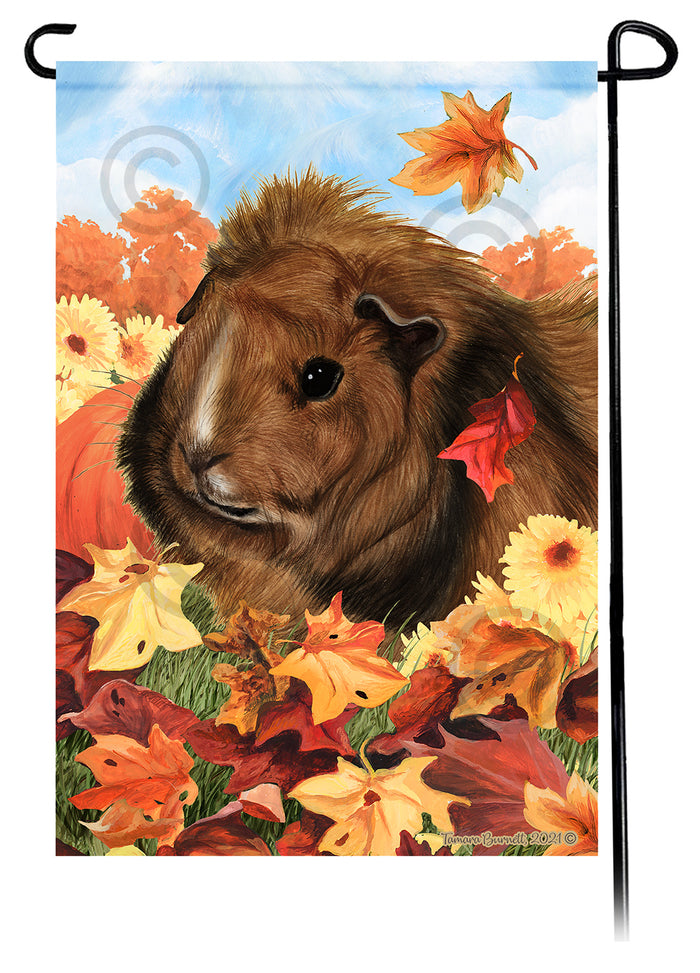 Abyssinian Guinea Pig Falling Leaves Garden Flags