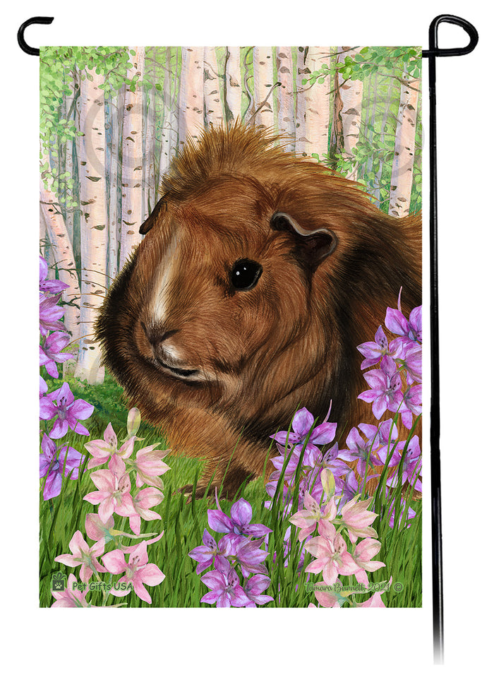 Abyssinian Guinea Pig Spring Flowers Garden Flags