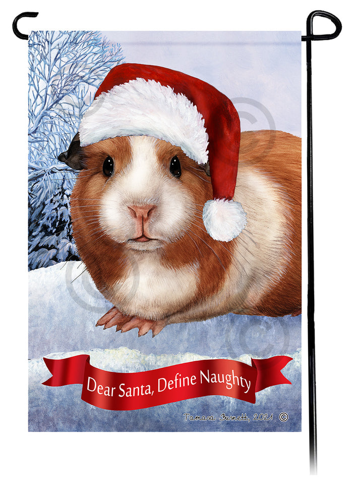 American Guinea Pig Dear Santa Define Naughty Garden Flags