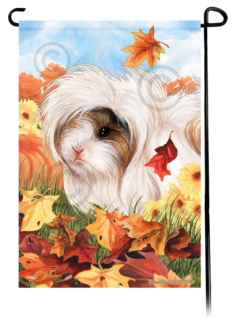 Peruvian Guinea Pig Falling Leaves Garden Flags