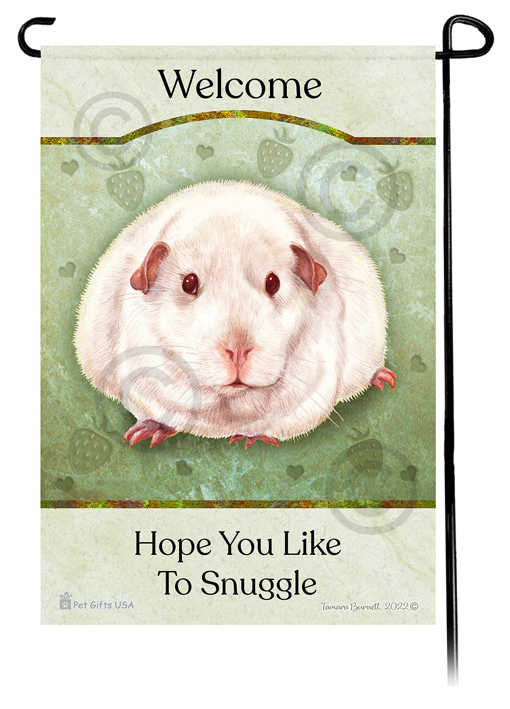 Pink Eyed White Guinea Pig Hope You Like To Snuggle Garden Flags