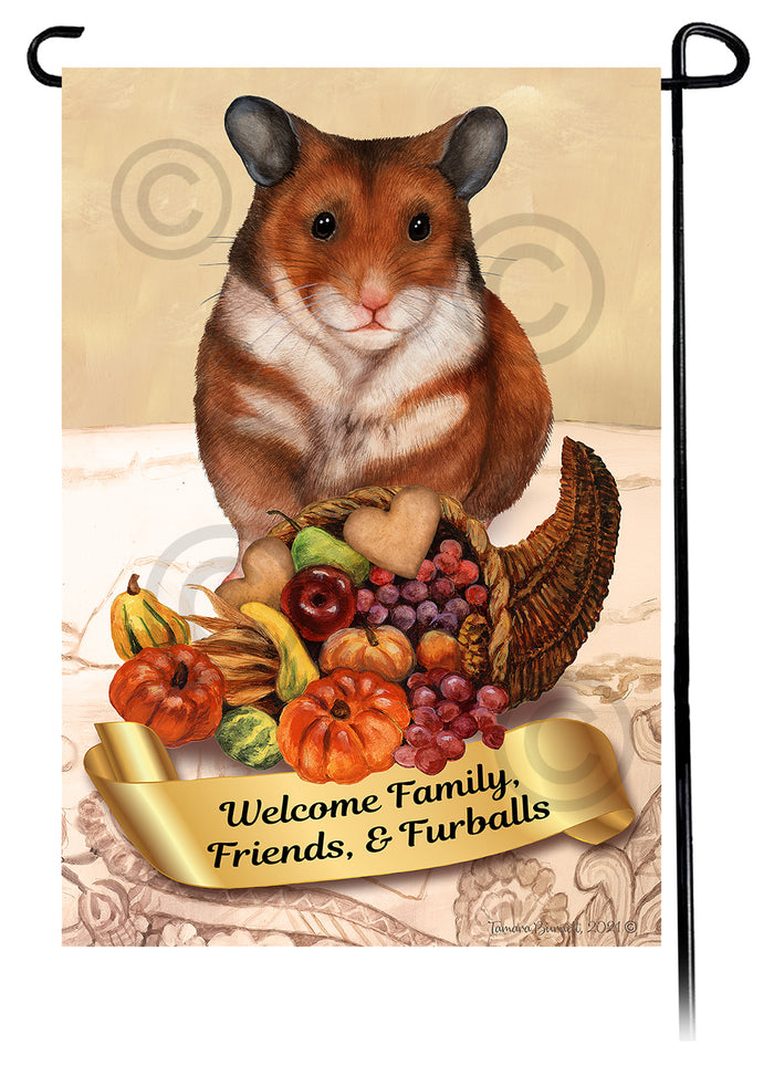 American Hamster Thanksgiving Garden Flags