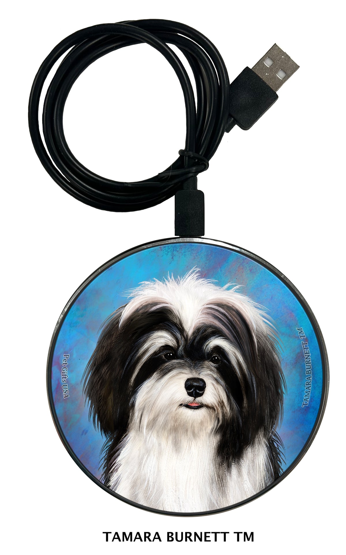 Havanese Black and White Zoomies Wireless Charger