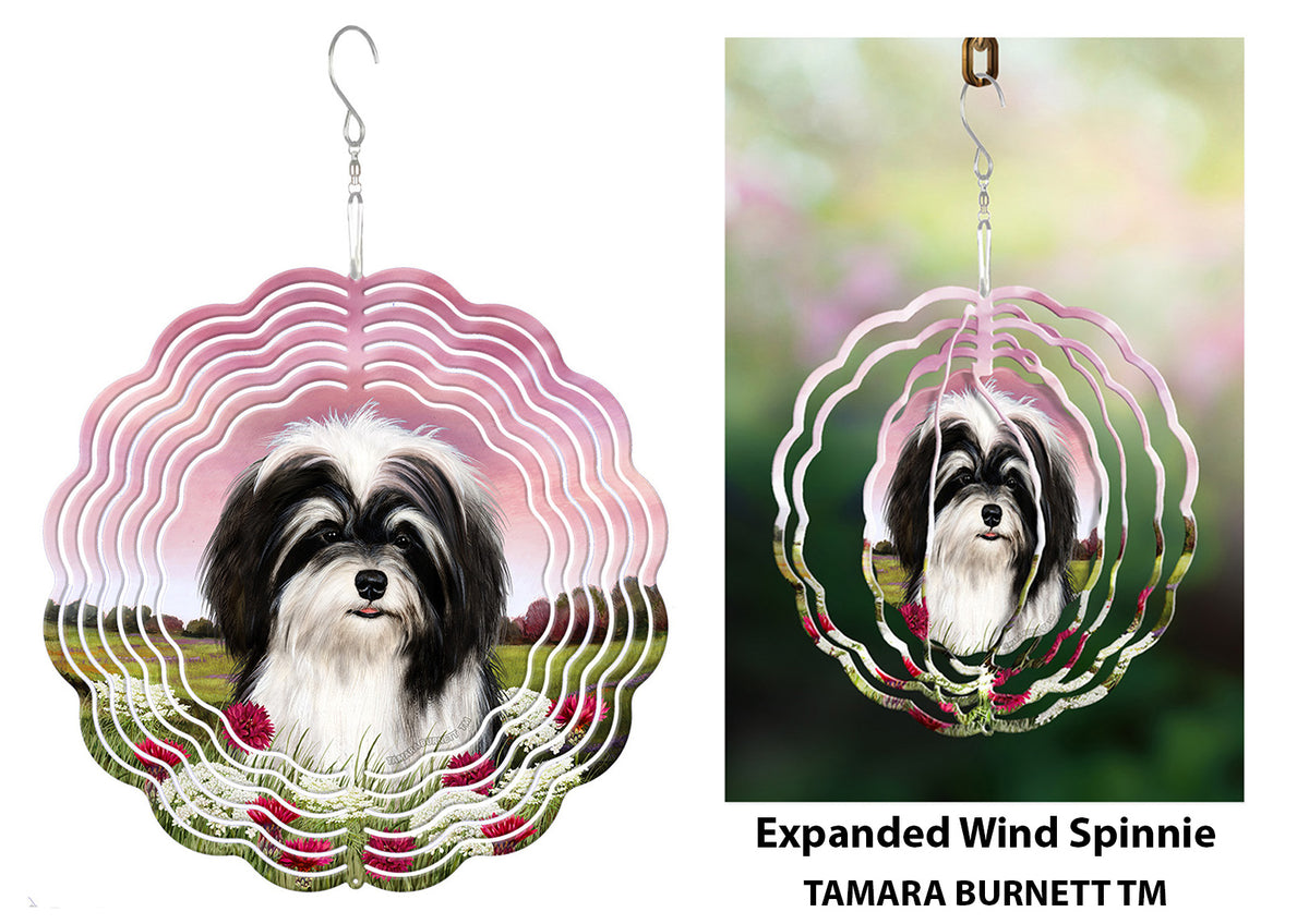 Havanese Black and White Wind Spinner