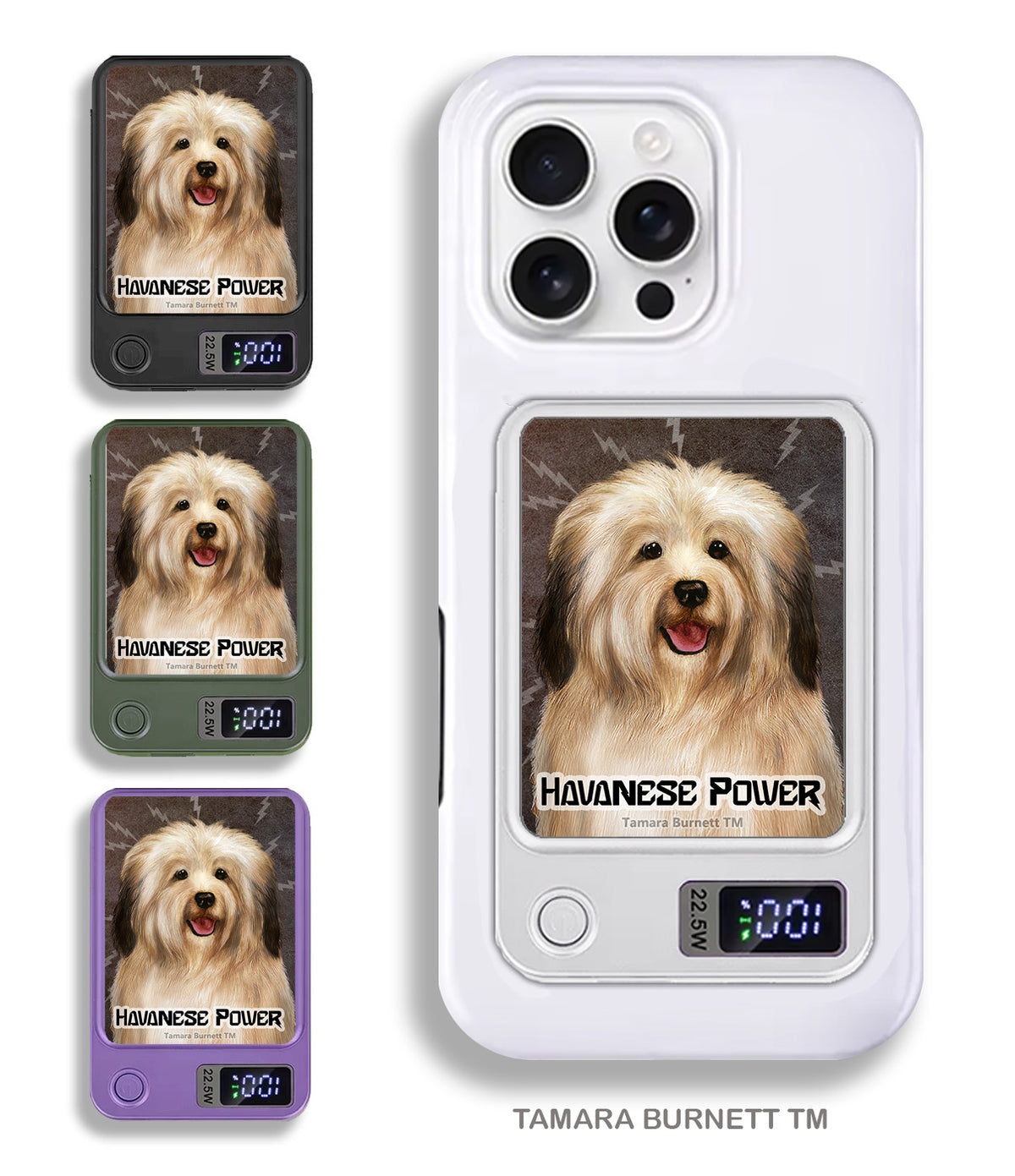 Havanese Cream Sable (Puppy) Phone Bank Wireless Charger