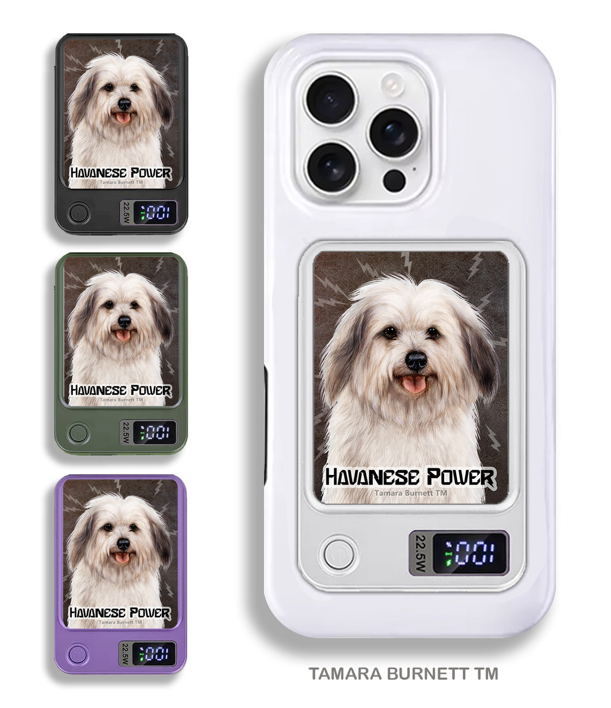 Havanese Silver Sable Phone Bank Wireless Charger