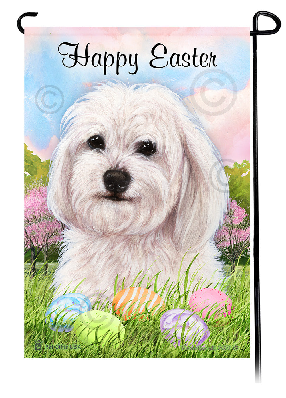 Havanese Happy Easter Garden Flags