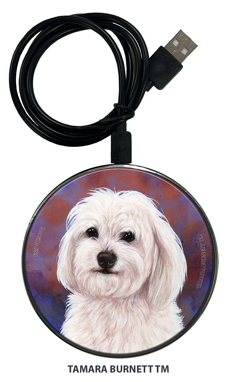 Havanese White Zoomies Wireless Charger