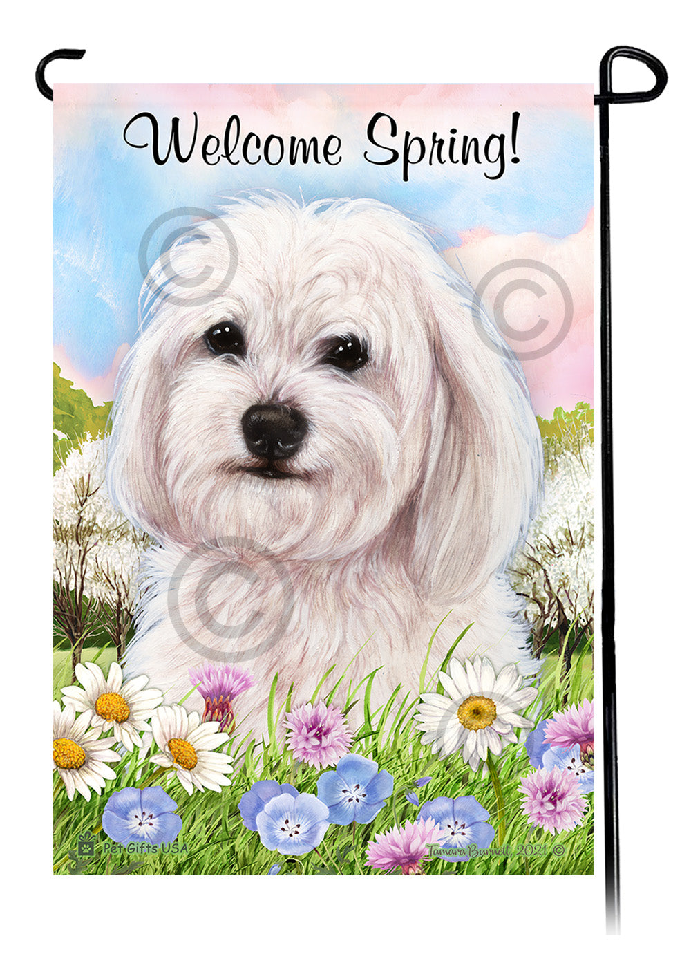 Havanese Welcome Spring - Garden Flag