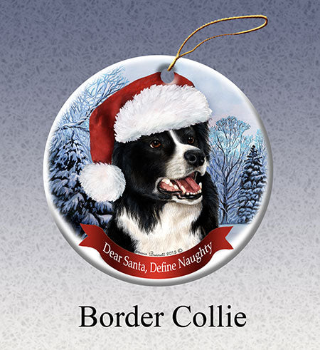 Border Collie - Dear Santa, Define Naughty Christmas Ornament