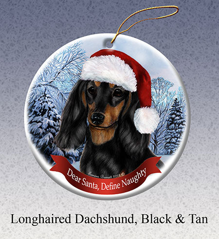 Dachshund (Black and Tan) Longhair Ornament