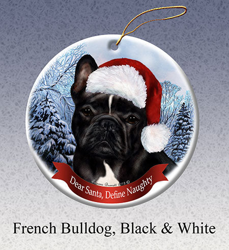 French Bulldog Black and White Ornament
