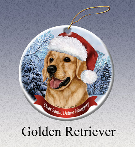 Golden Retriever - Dear Santa, Define Naughty Christmas Ornament