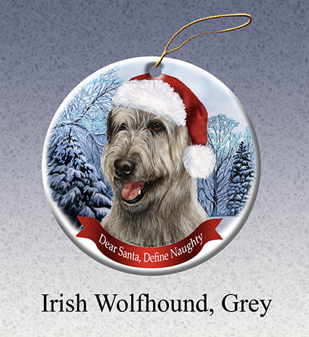 Irish Wolfhound - Dear Santa, Define Naughty Christmas Ornament