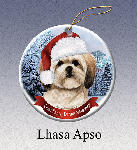 Lhasa Apso - Dear Santa, Define Naughty Christmas Ornament