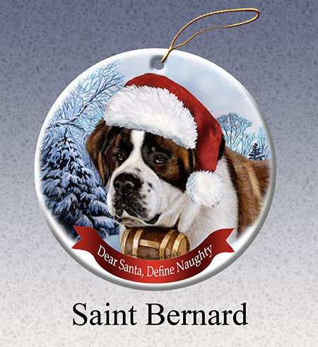 Saint Bernard - Dear Santa, Define Naughty Christmas Ornament