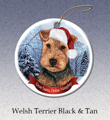 Welsh Terrier - Dear Santa, Define Naughty Christmas Ornament