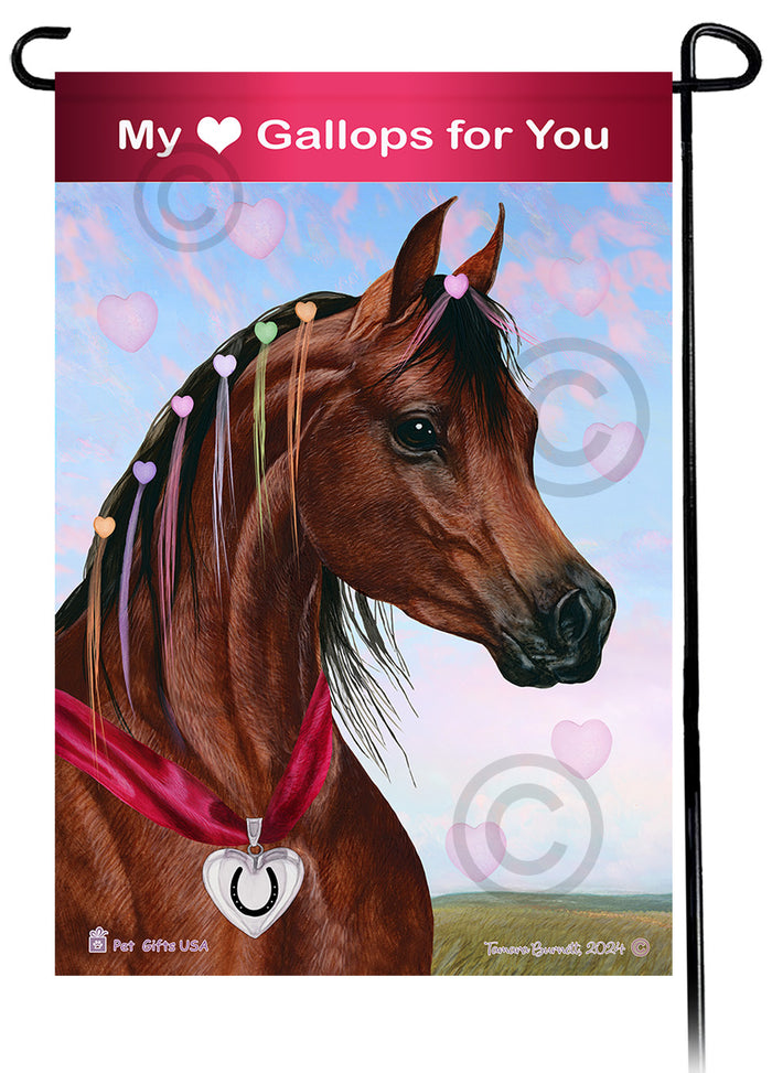 Arabian Horse Valentine Sweetheart Garden Flags