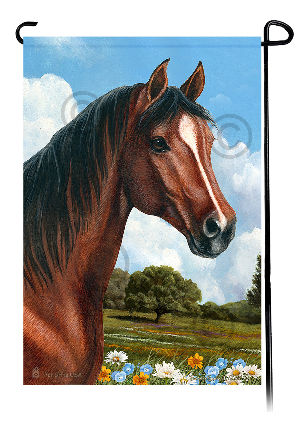 Quarter Horse Summer Flowers Garden Flags