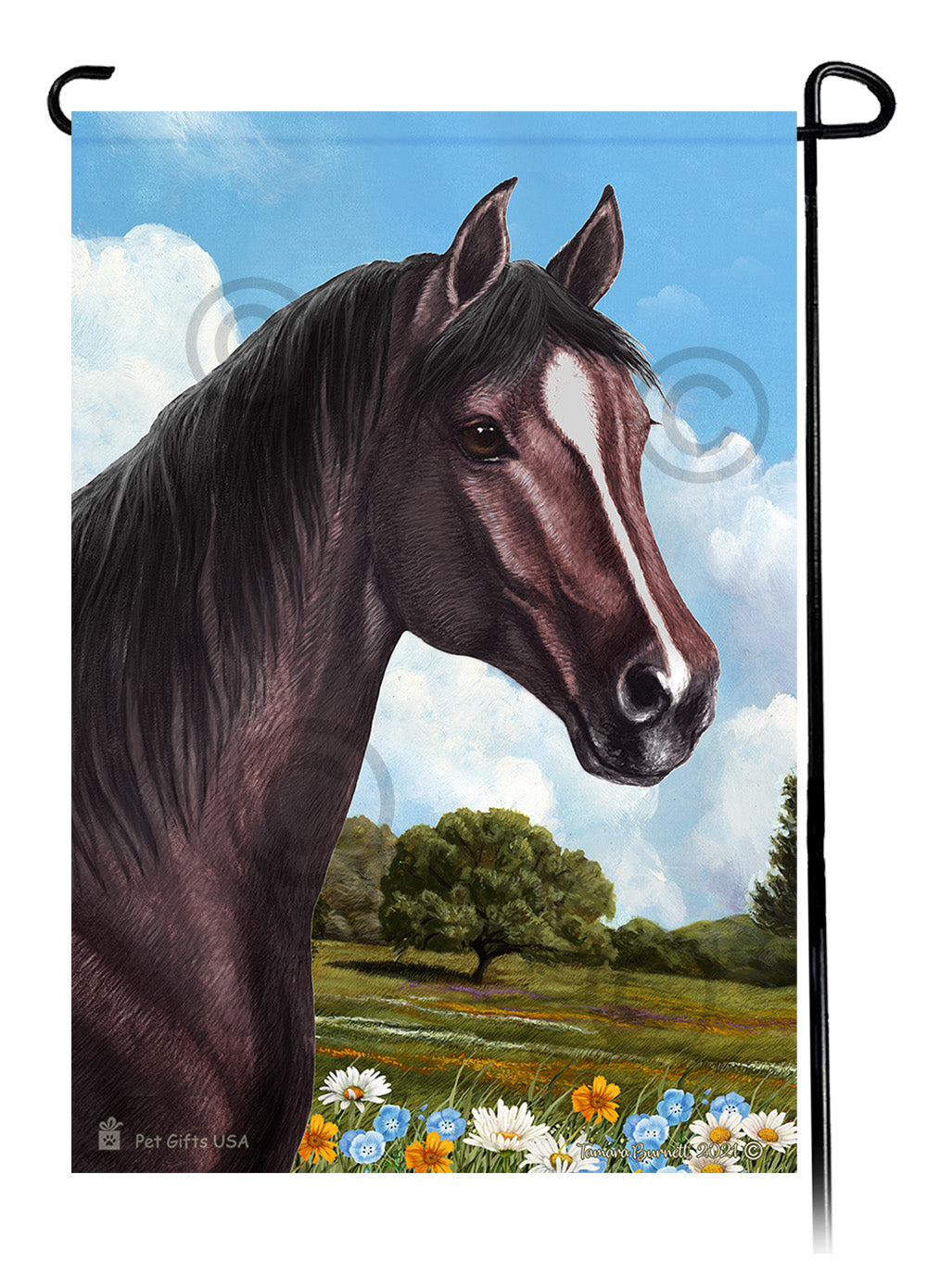 Quarter Horse Summer Flowers - Garden Flag