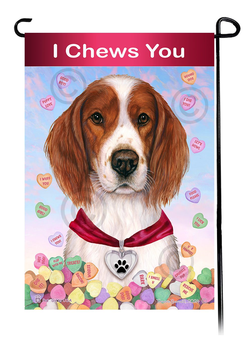 Irish Setter Valentine Sweetheart - Garden Flag