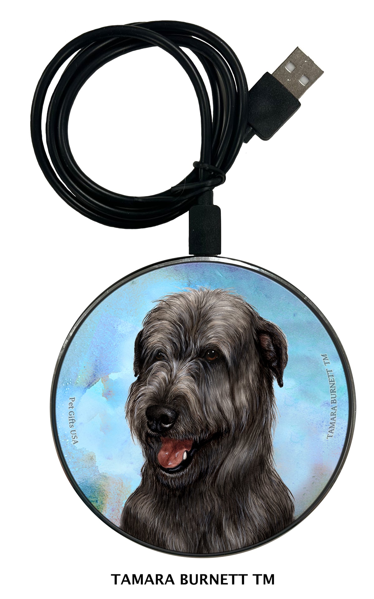 Irish Wolfhound Black Zoomies Wireless Charger