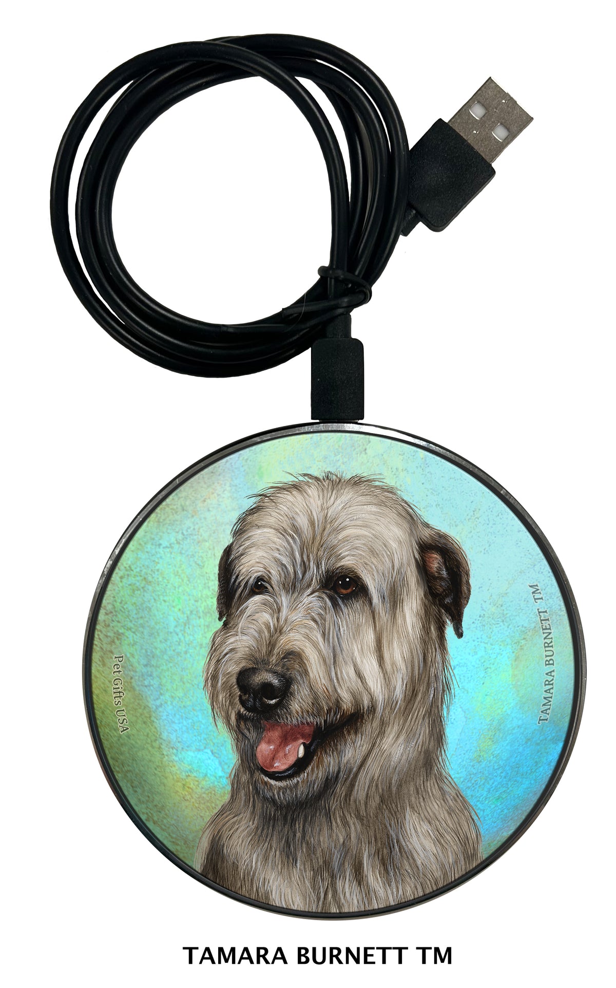 Irish Wolfhound Grey Zoomies Wireless Charger