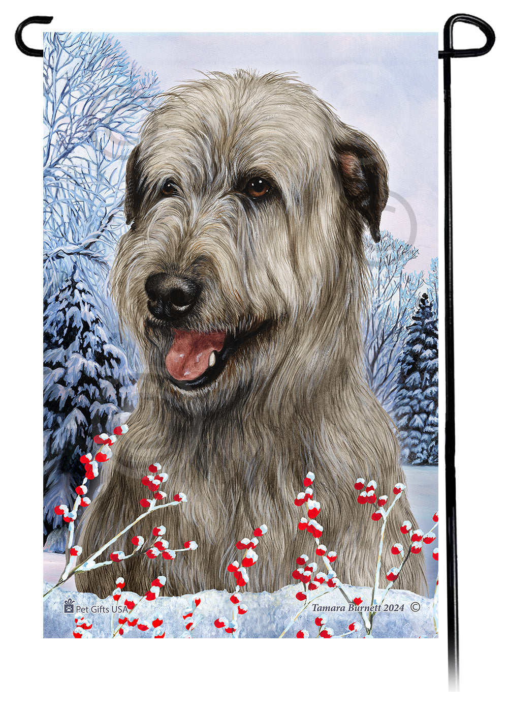 Irish Wolfhound Winterberries - Garden Flag
