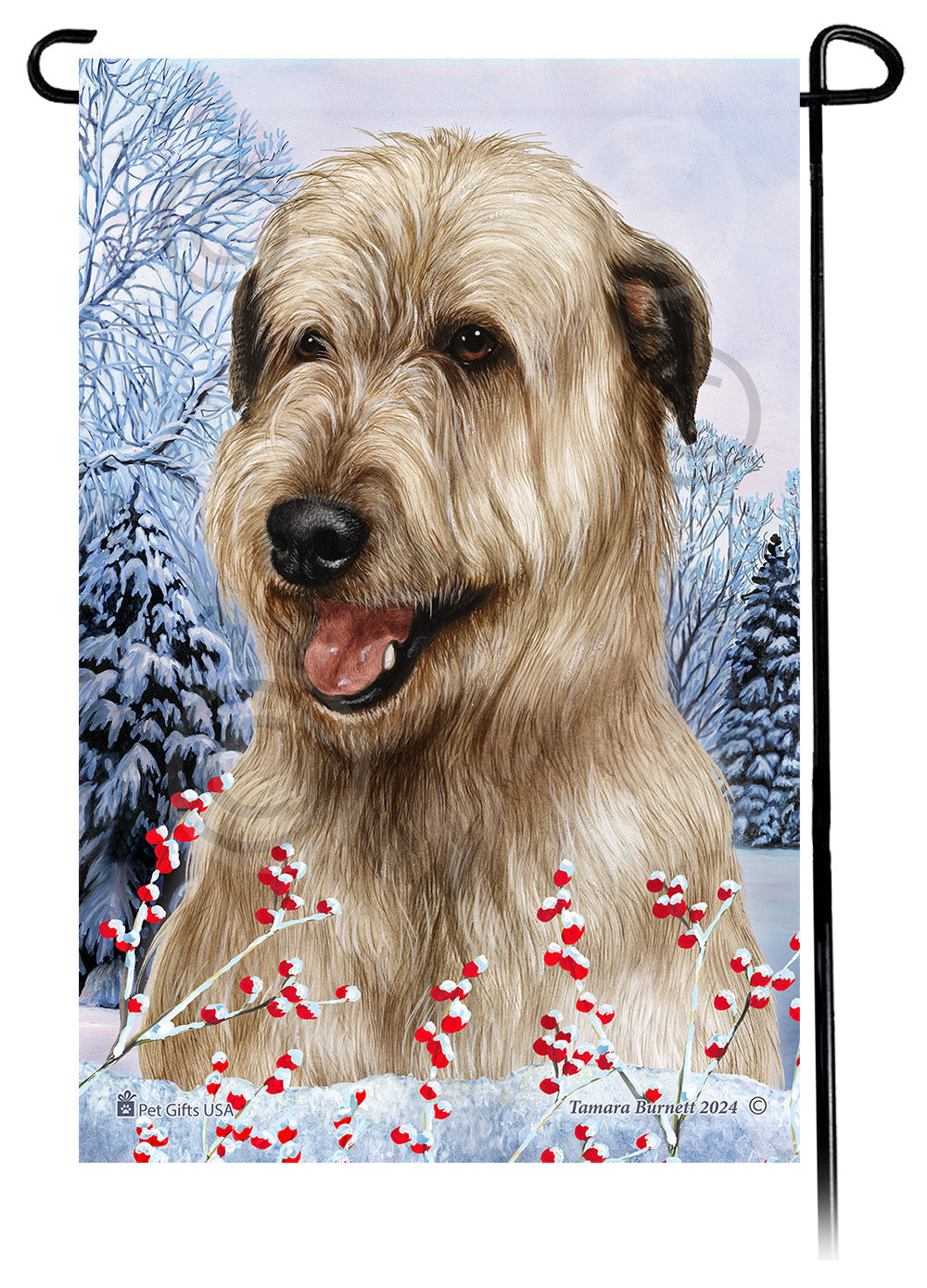 Irish Wolfhound Winterberries - Garden Flag