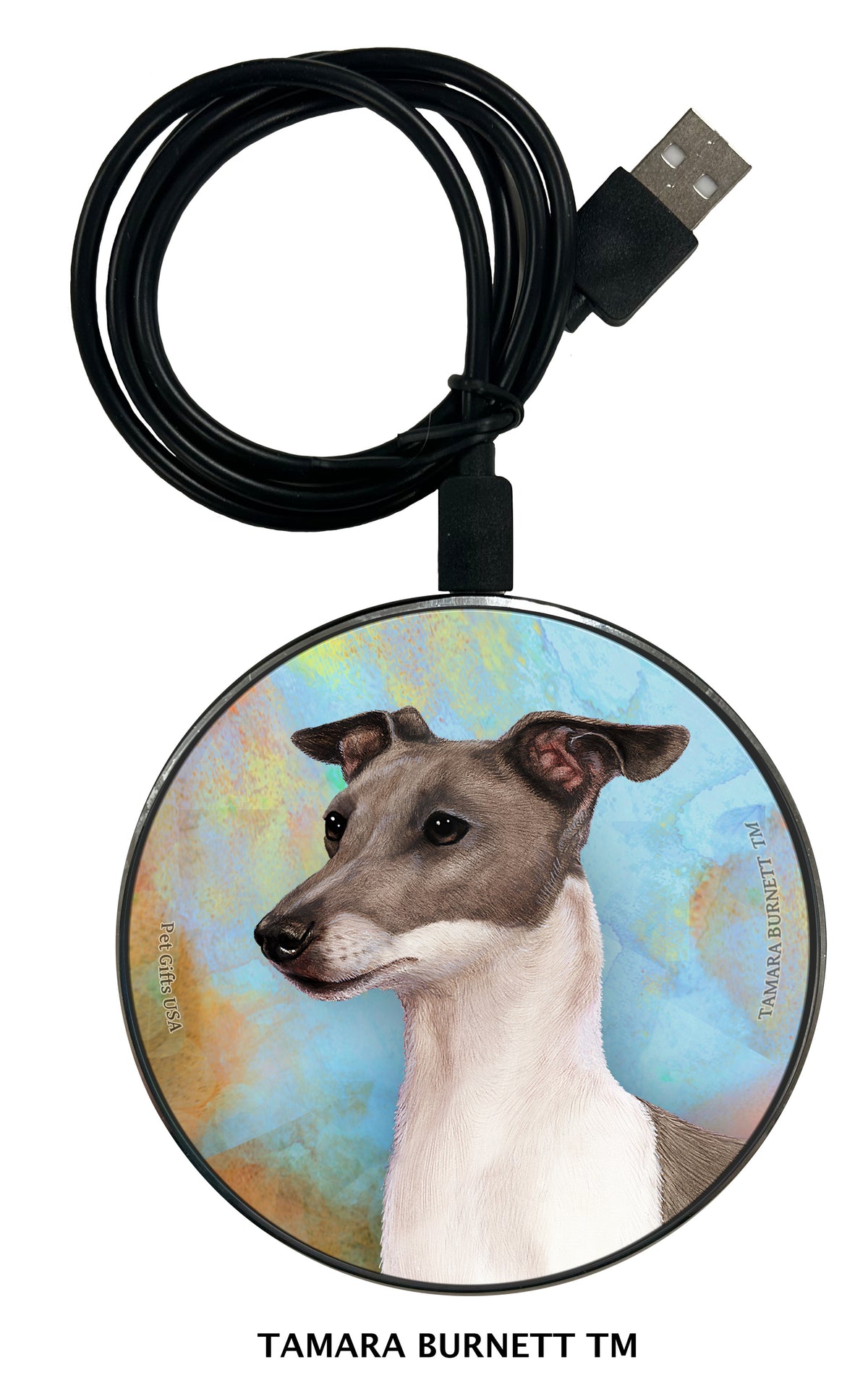 Italian Greyhound Blue Zoomies Wireless Charger