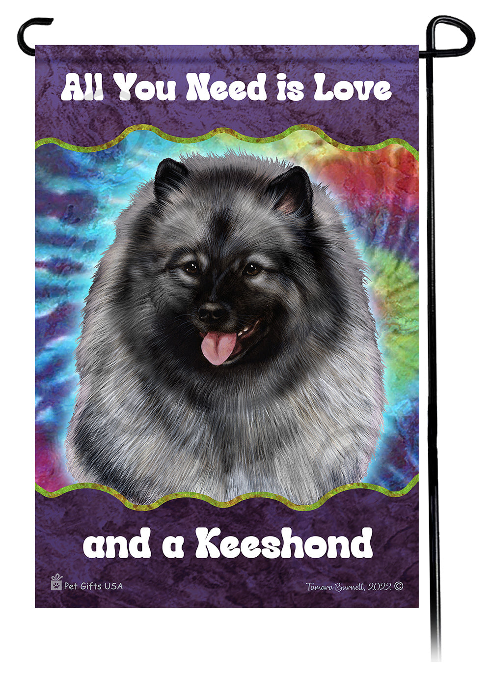 Keeshond All You Need Is Love Garden Flags