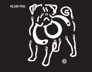 Pug K-Lines Window Tattoo
