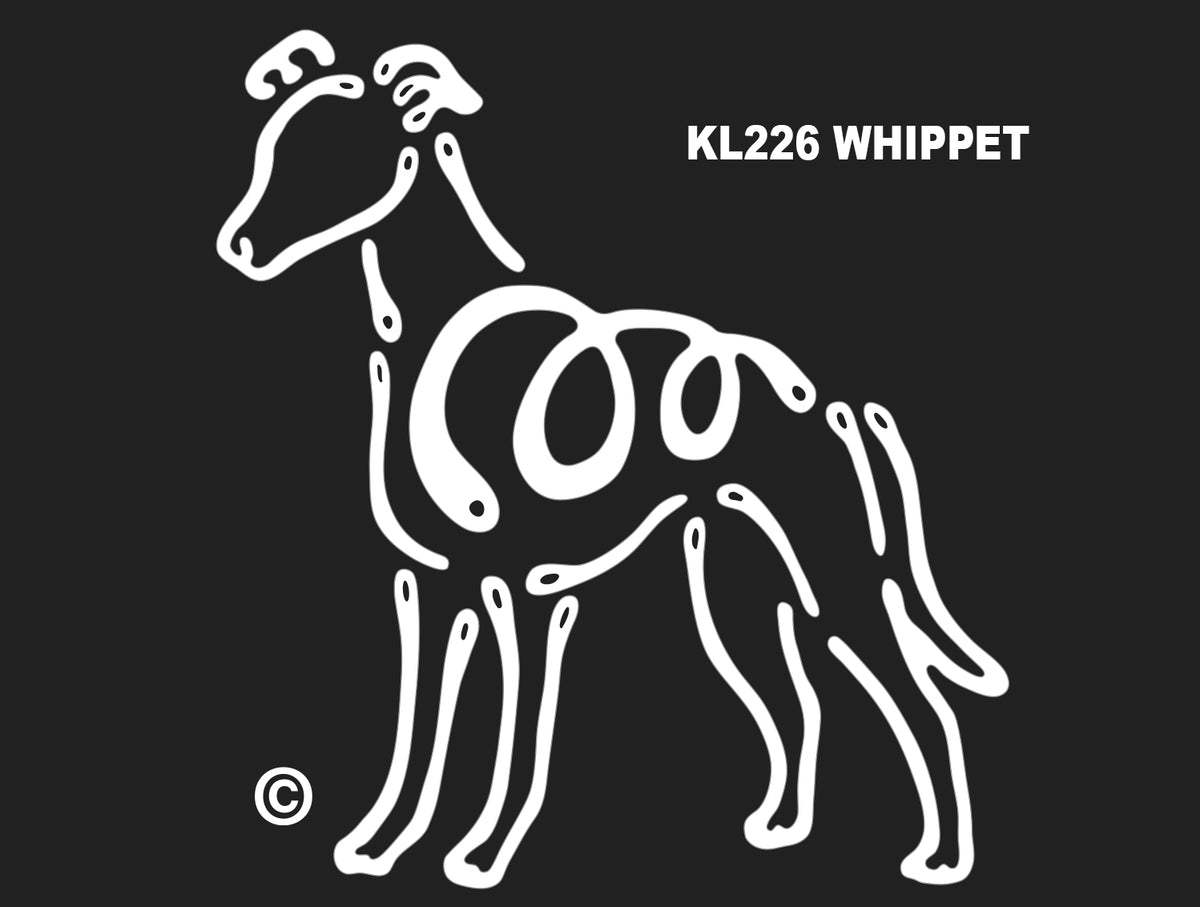 Whippet K-Lines Window Tattoo