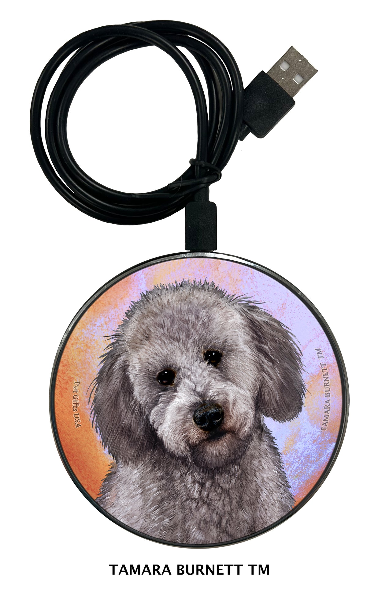 Labradoodle Grey Zoomies Wireless Charger