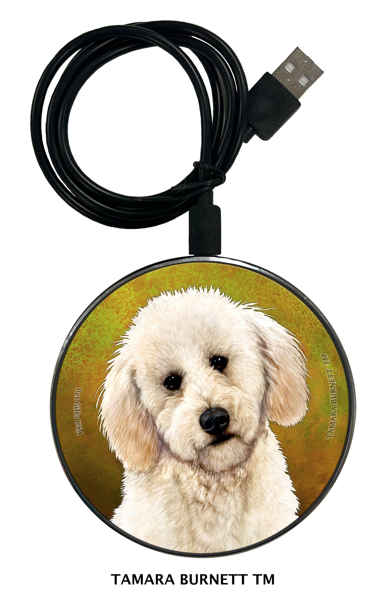 Labradoodle White Zoomies Wireless Charger