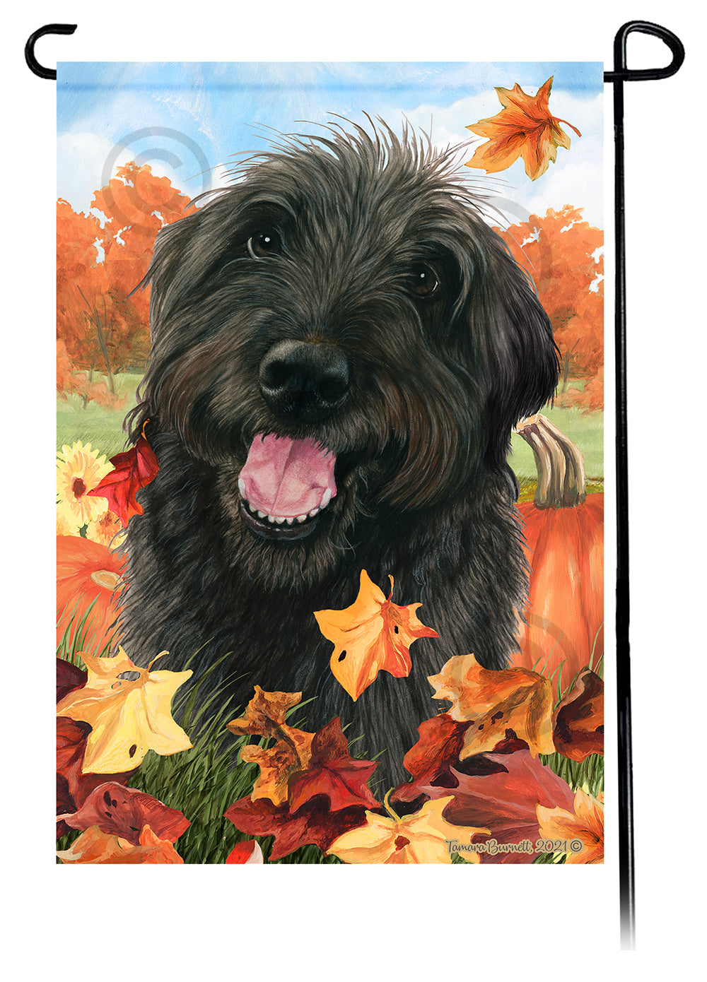 Labradoodle Falling Leaves - Garden Flag