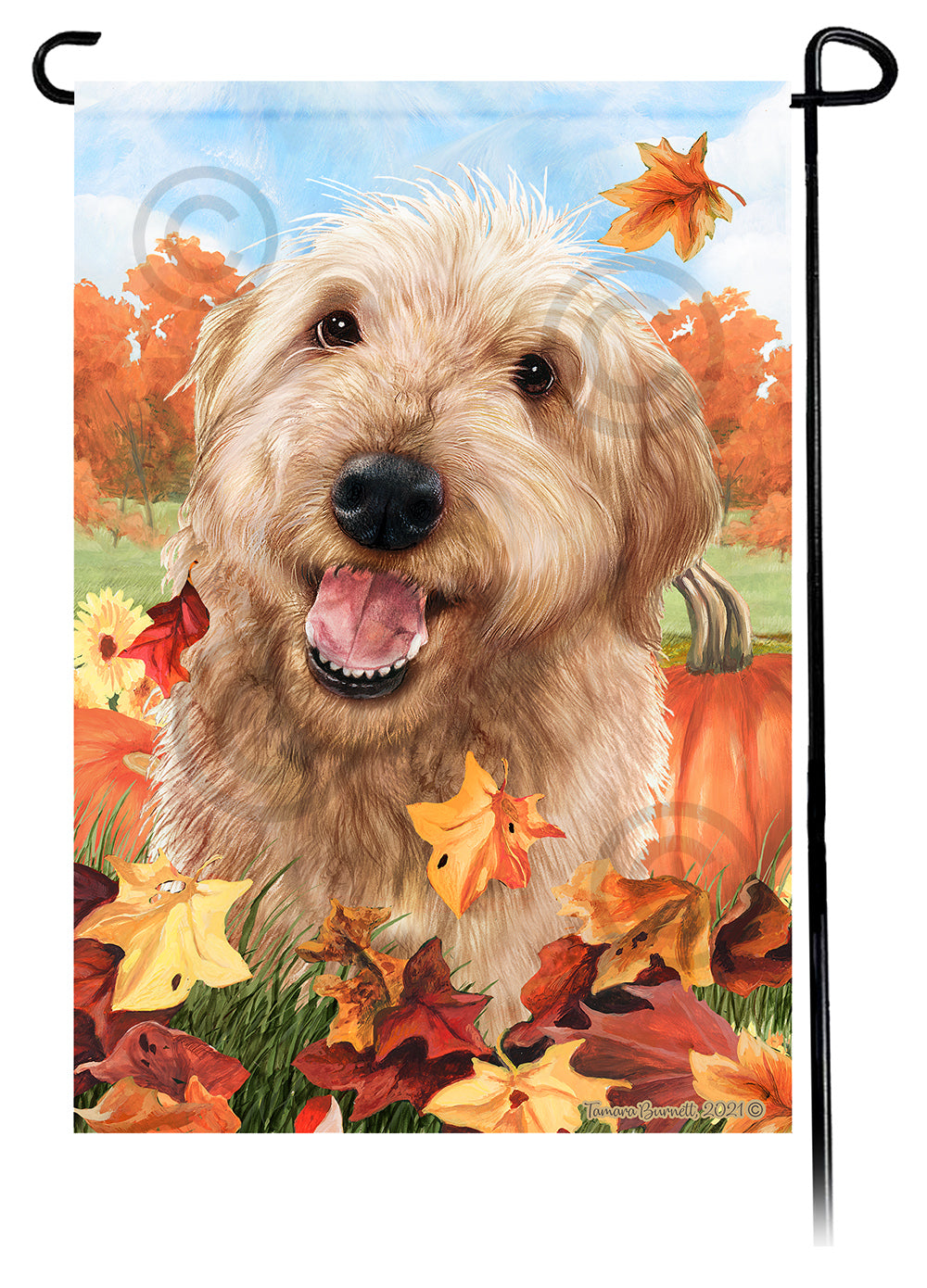 Labradoodle Falling Leaves - Garden Flag