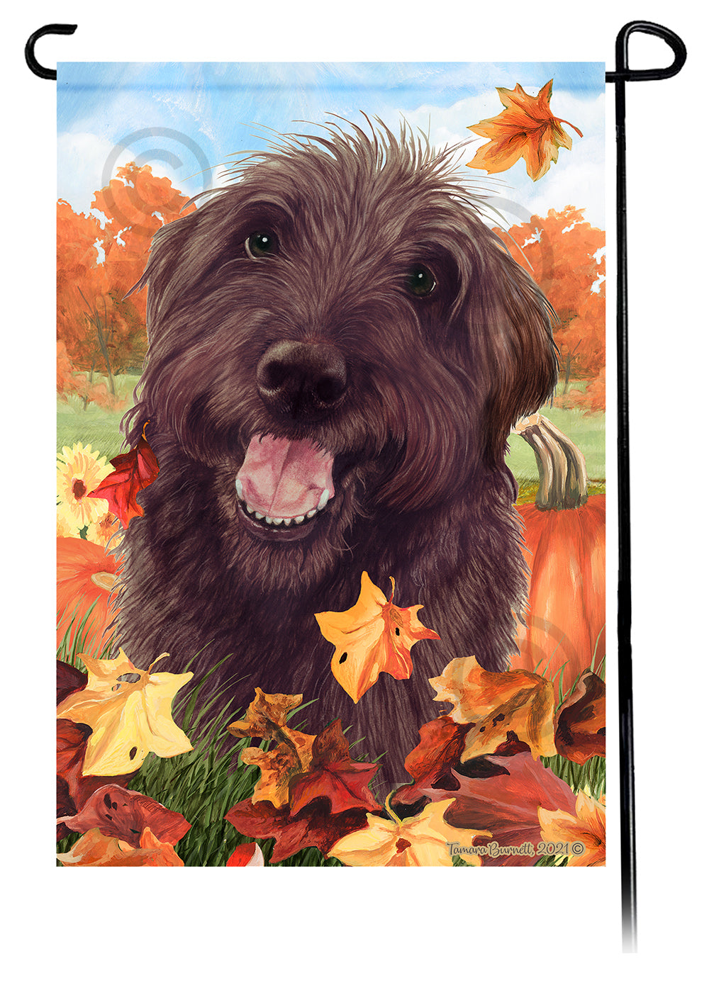 Labradoodle Falling Leaves - Garden Flag