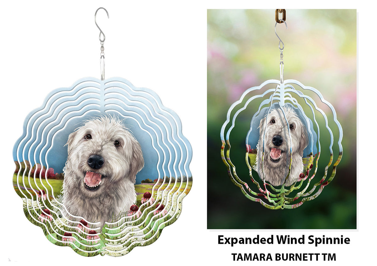 Labradoodle Grey Shaggy Cut Wind Spinner